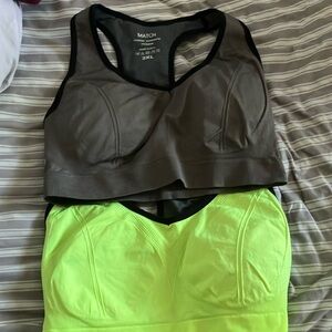 Match Women's Sports Bra Set - Black and Neon Green